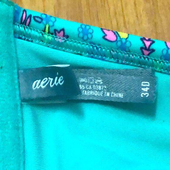 Aerie Nina Blue Floral Push Up Bikini Swim Top Size 34D - Picture 9 of 12